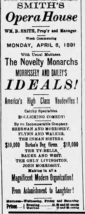 Smiths Opera House - Vintage Ad (newer photo)